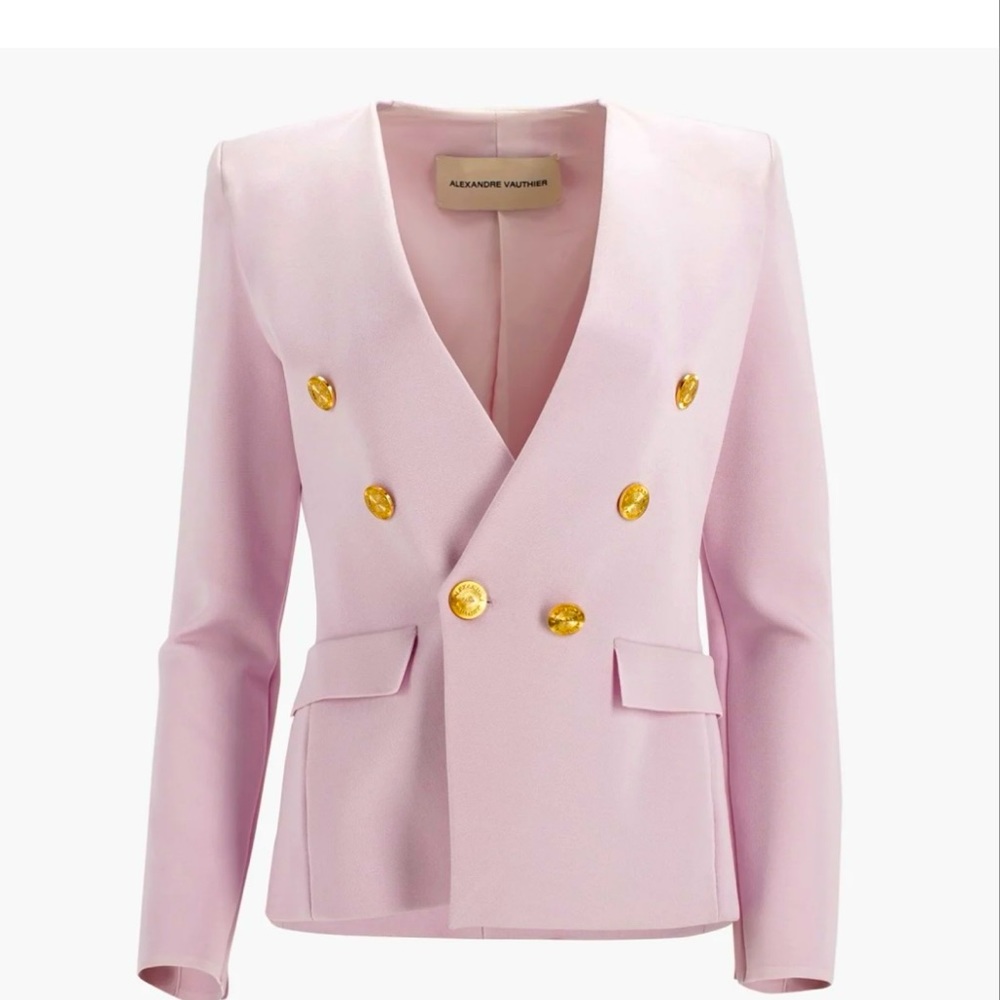 💗💗💗Alexandre Vauthier Pink Collarless Blazer 💗💗💗